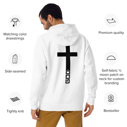 God Cross White Hoodie