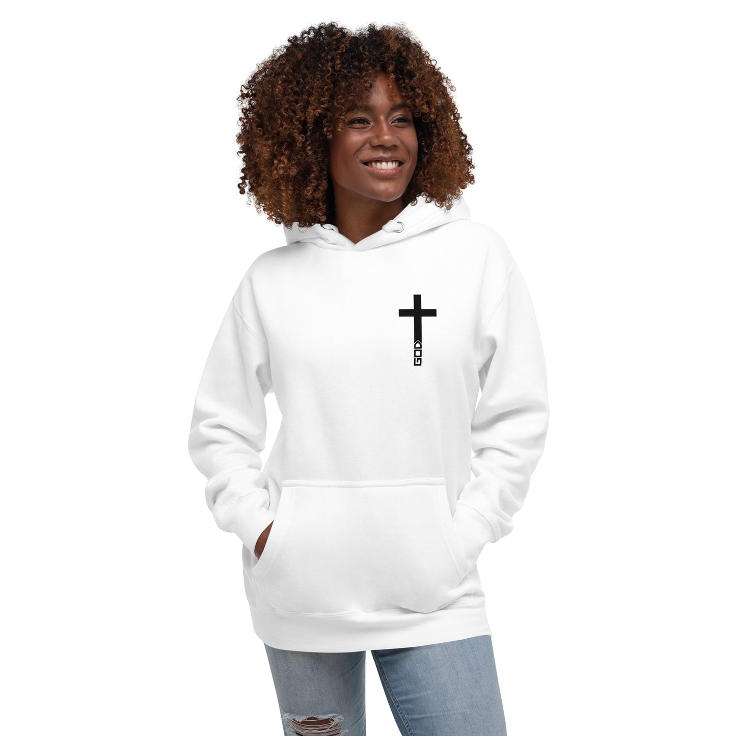 God Cross White Hoodie